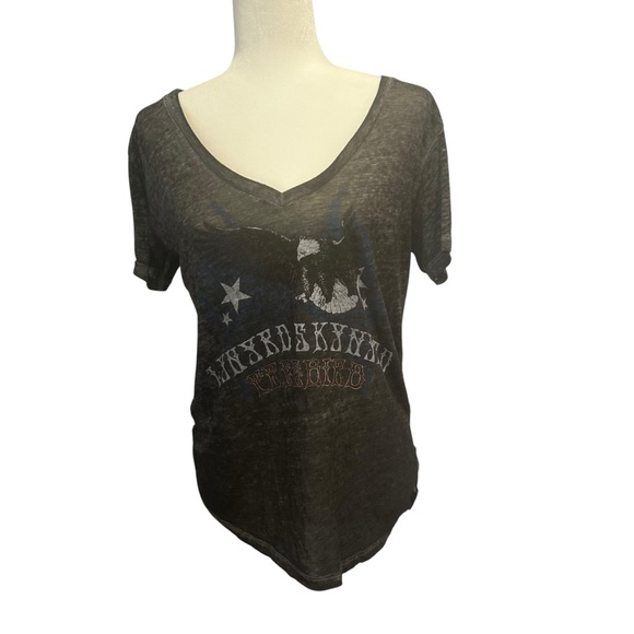Free People Trunk LYNARD SKYNARD womens PAPER THIN t shirt size small thrashed - Picture 1 of 16